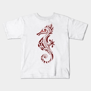 Seahorse red tattoo Kids T-Shirt